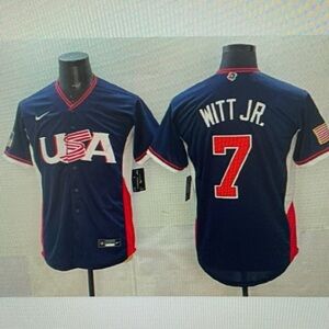 Bobby Witt Jr Navy Stitched Jersey💚